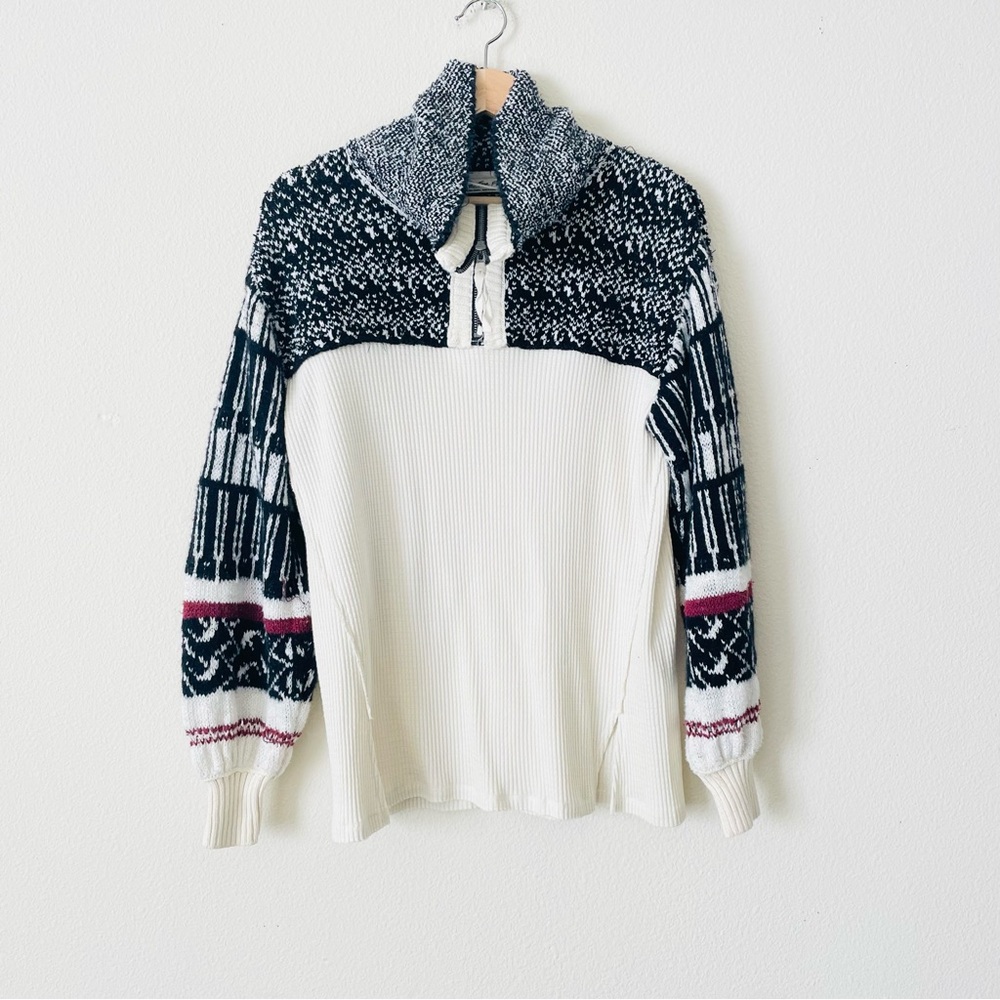 We The Free XS waffle knit zip neck sweatshirt